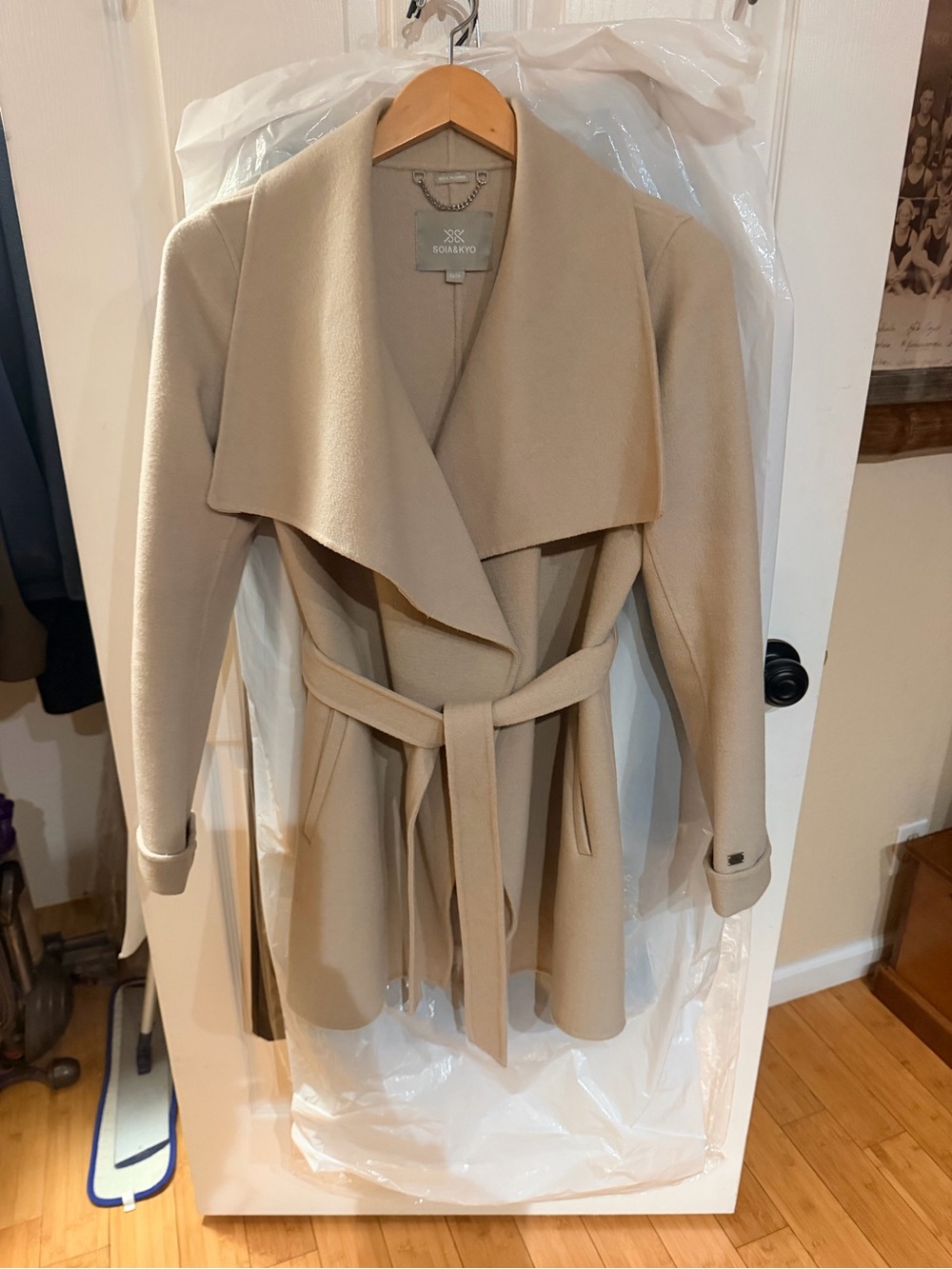 Soia & Koya Belted Wool-Blend Wrap Coat